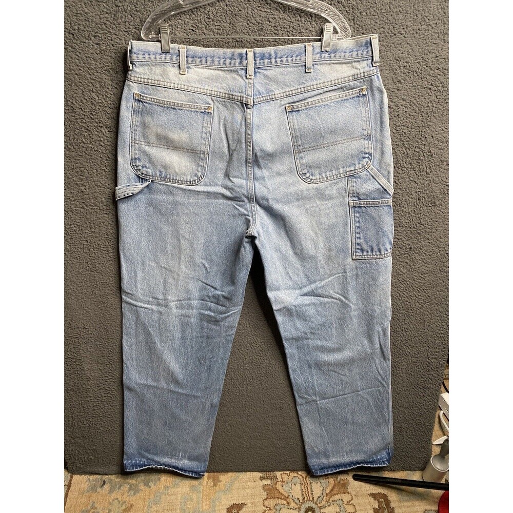 Vintage 80s Carpenter Work Jeans 39x31 BIG MAC Copper Rivets Light Wash